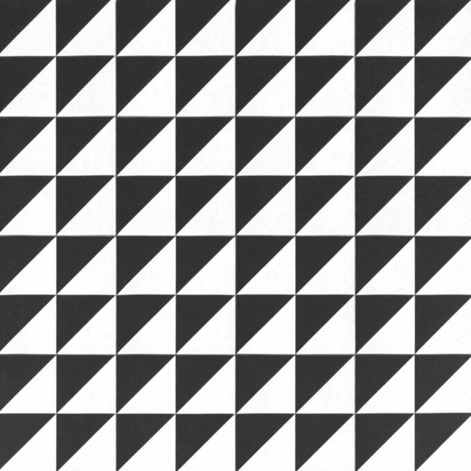 Retromix Triangle BWM 6"x6" Matte Porcelain Tile