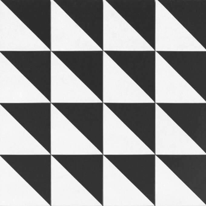 Retromix Triangle BWL 6"x6" Matte Porcelain Tile