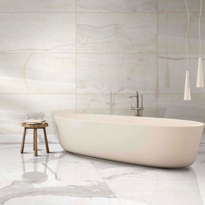 Marmi Classici Bianco Calacatta Polished Porcelain Tile