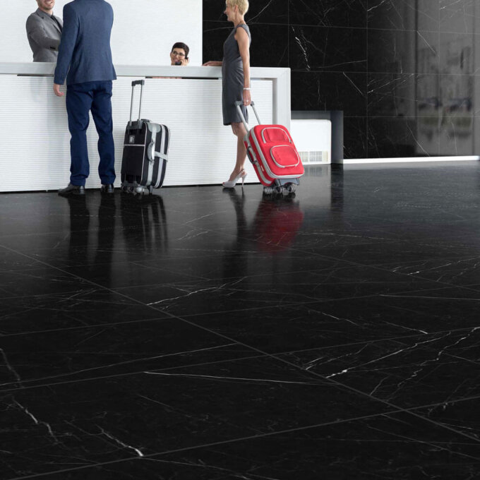 Marmi Classici Nero Marquina Polished Porcelain Tile