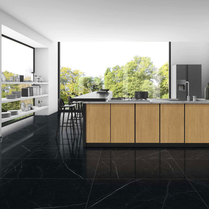 Marmi Classici Nero Marquina Polished Porcelain Tile