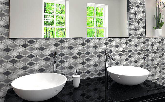 Aluminum Silver Blend Diamond Metal Mosaic