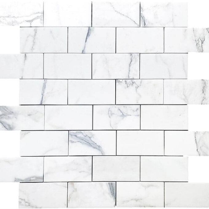 Calacatta 3"x6" Brick Polished Marble Mosaic