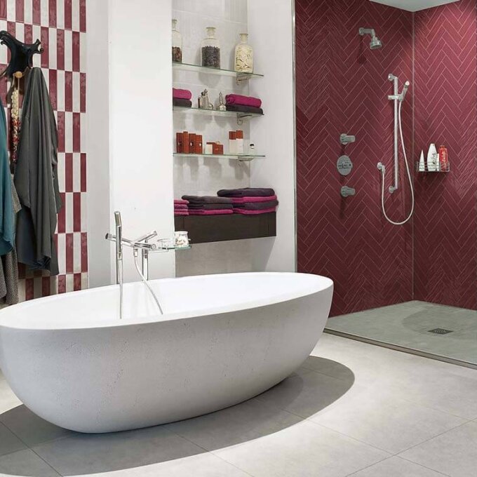 Oceani Cherry 2.5"x10" Glossy Porcelain Tile