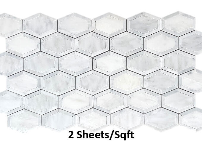 Opulence Ice White + Carrara Marble Mosaic