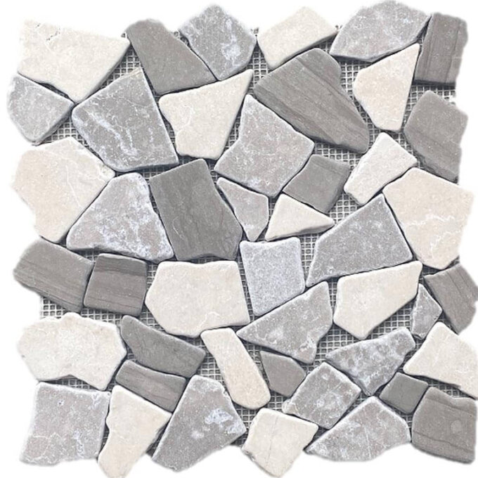 Taupe Tumbled Honed Pebble Mosaic