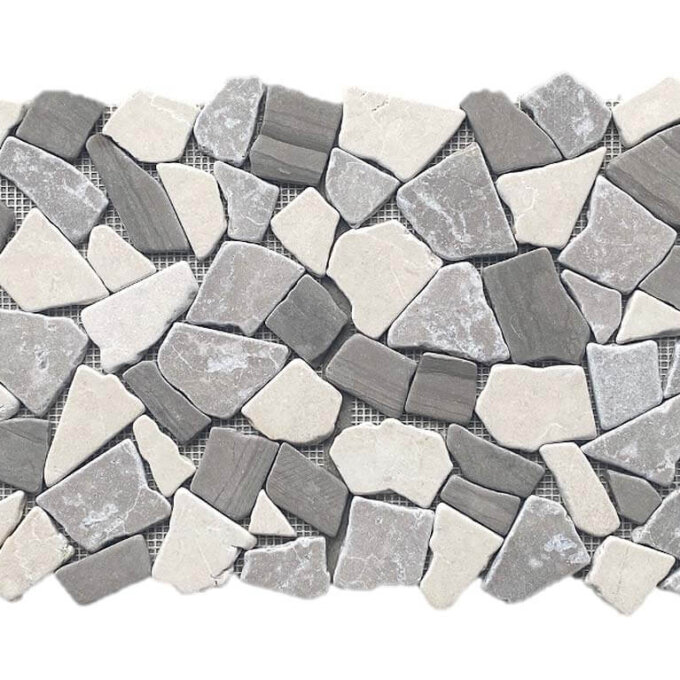 Taupe Tumbled Honed Pebble Mosaic