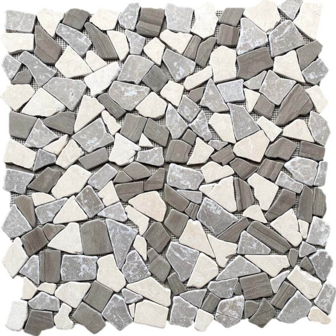 Taupe Tumbled Honed Pebble Mosaic