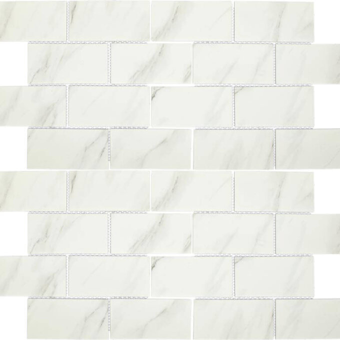 Upcycle Blanco 3"x6" Brick Recycled Glass Matte Mosaic