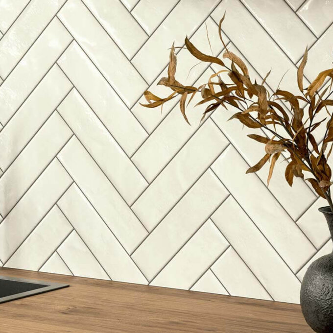 Saturn Bianco Sale 2.5"x9.5" Glossy Porcelain Tile