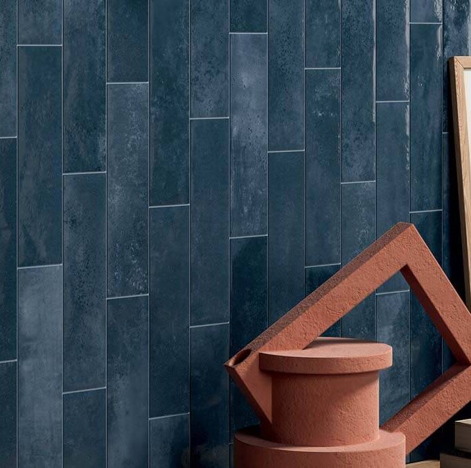 Saturn Blue Galassia 2.5"x9.5" Glossy Porcelain Tile