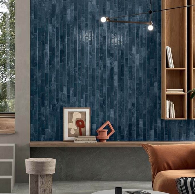 Saturn Blue Galassia 2.5"x9.5" Glossy Porcelain Tile