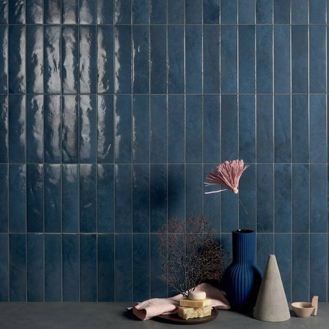 Saturn Blue Galassia 2.5"x9.5" Glossy Porcelain Tile