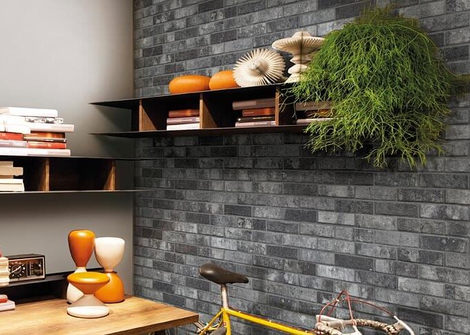 London Brick Charcoal 2.3"x10" Matte Porcelain Tile