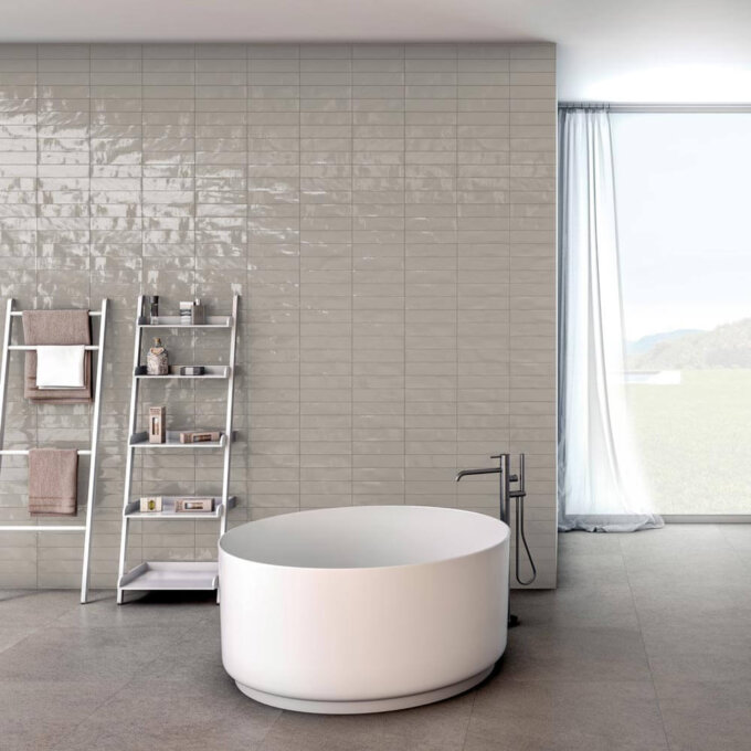 Maiolica Silver 3"x12" Ceramic Tile