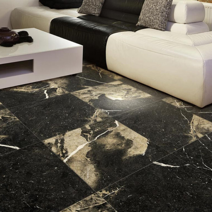 Marmi Alpi Calacatta Black Porcelain Tile