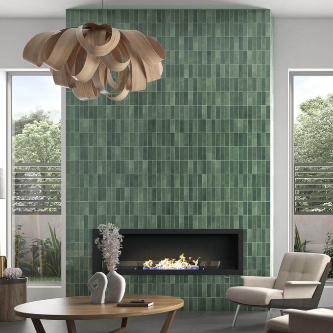 Vita Green Gloss 2"x6" Ceramic Tile