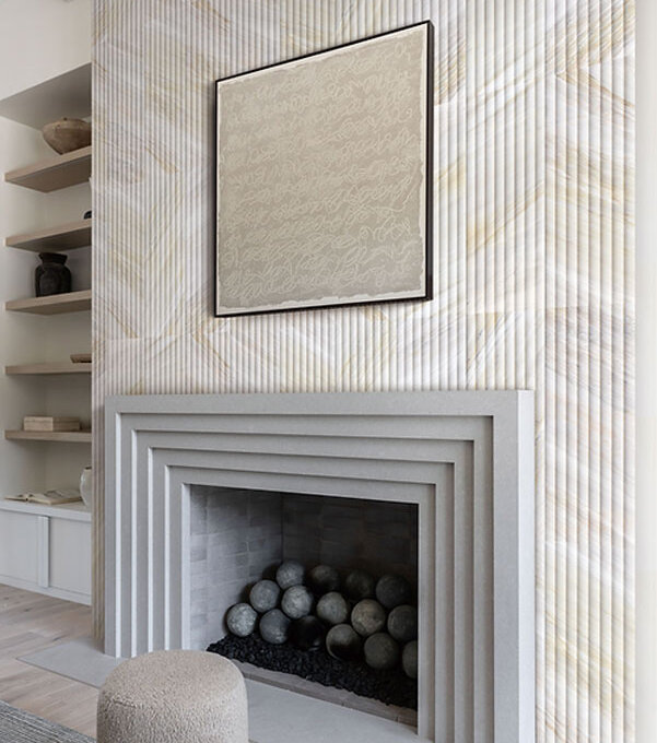 Mars-Panel 6"x18" Outward Almond Frost Honed Marble Tile
