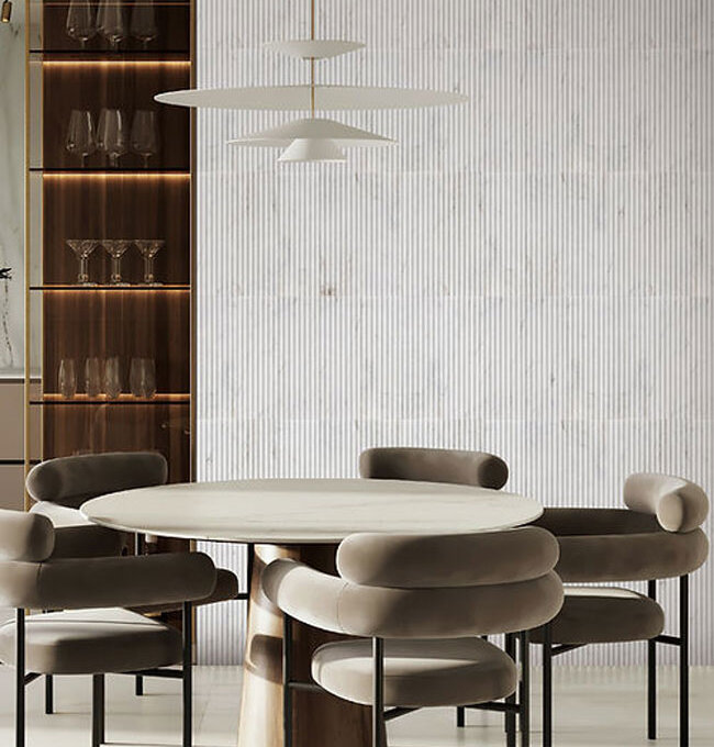 Mars-Panel 6"x18" Outward Cotton Seed Honed Marble Tile