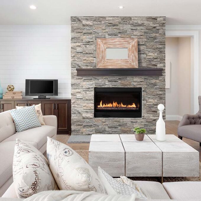 XL Silver Travertine Ledger Panel