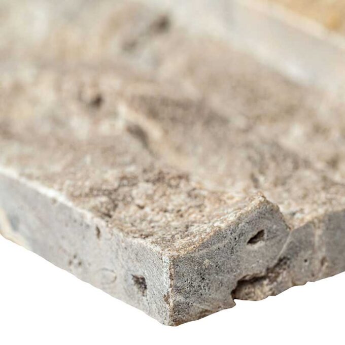 XL Silver Travertine Ledger Panel