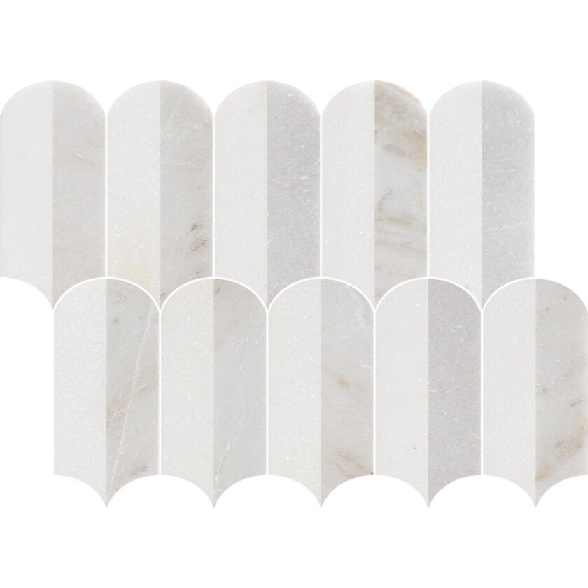 Coastline 2Tone Ice Honed w/Polished Accents Marble Mosaic - Image 3