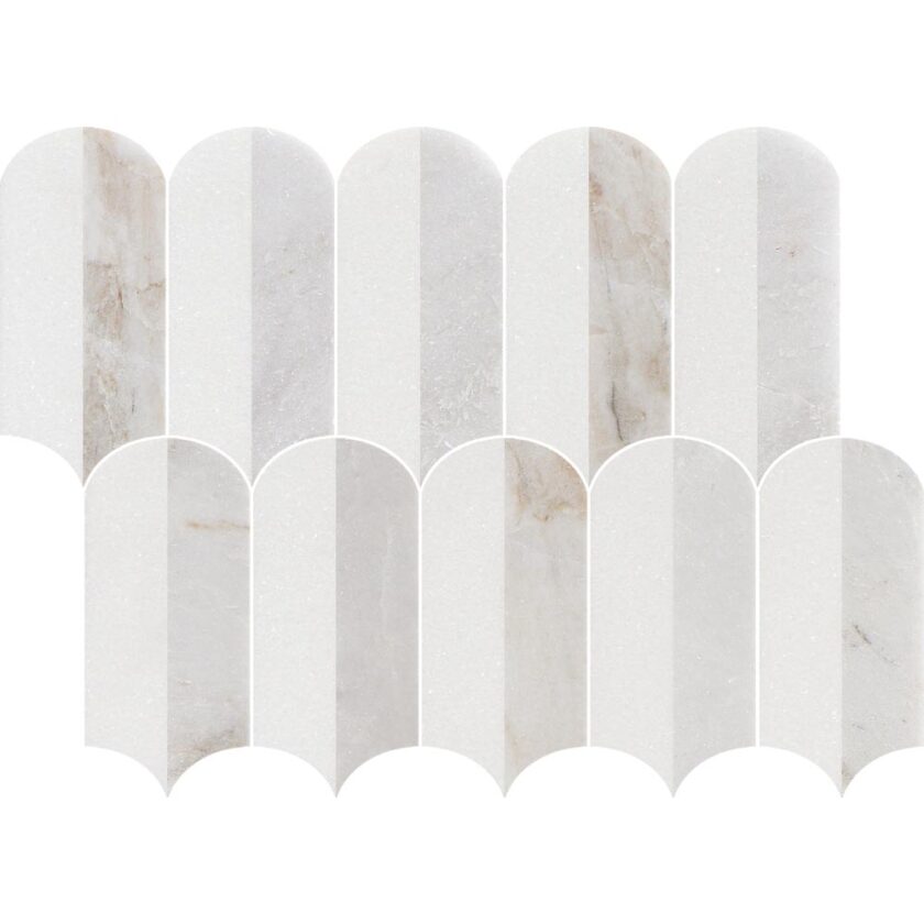Coastline 2Tone Ice Honed w/Polished Accents Marble Mosaic