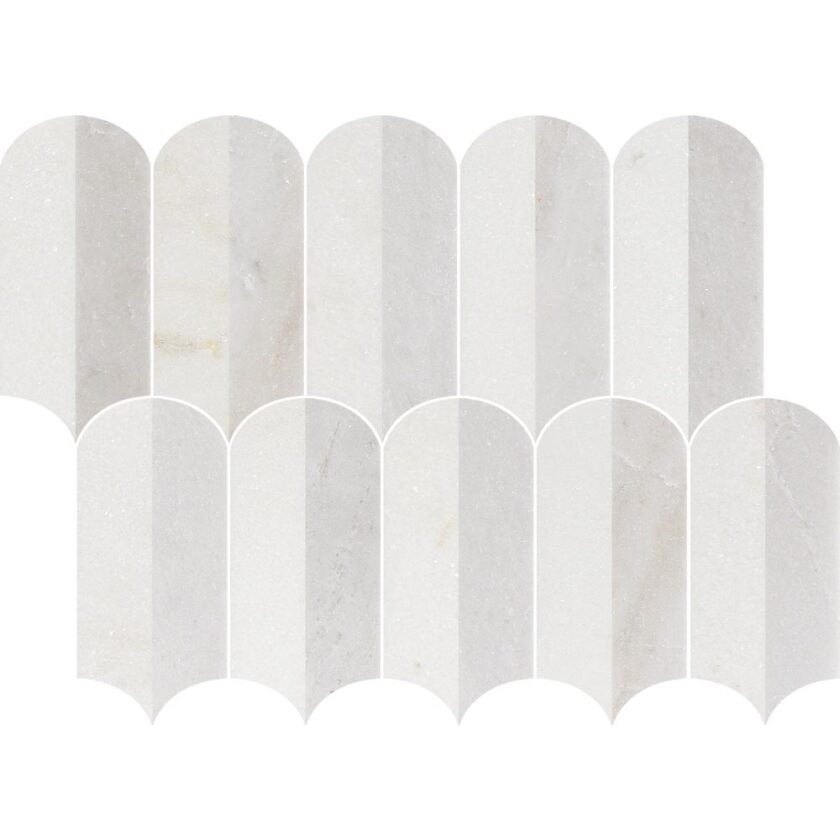 Coastline 2Tone Ice Honed w/Polished Accents Marble Mosaic - Image 4