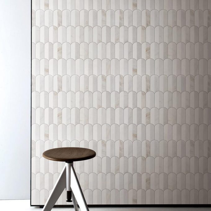 Coastline 2Tone Ice Honed w/Polished Accents Marble Mosaic