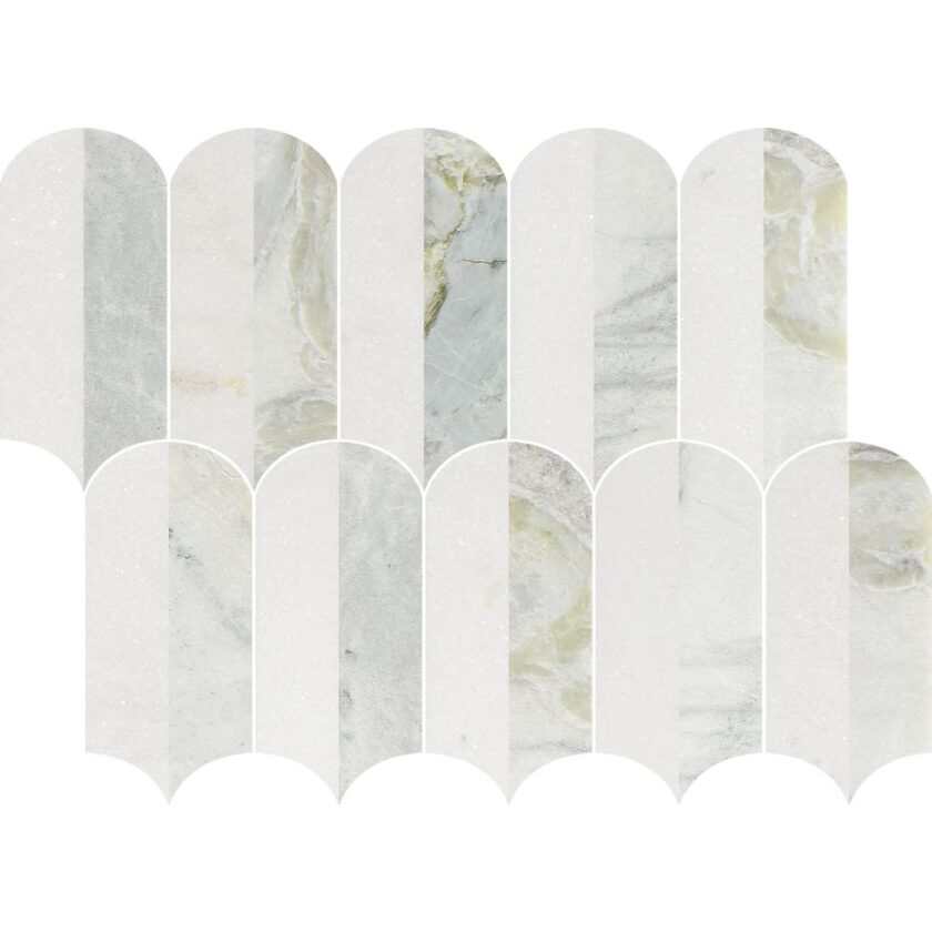 Coastline 2Tone Ocean Honed w/Polished Accents Marble Mosaic - Image 2