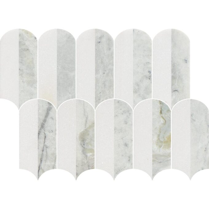 Coastline 2Tone Ocean Honed w/Polished Accents Marble Mosaic