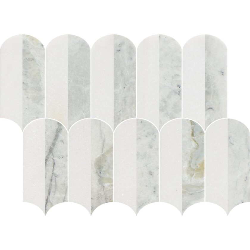Coastline 2Tone Ocean Honed w/Polished Accents Marble Mosaic - Image 3