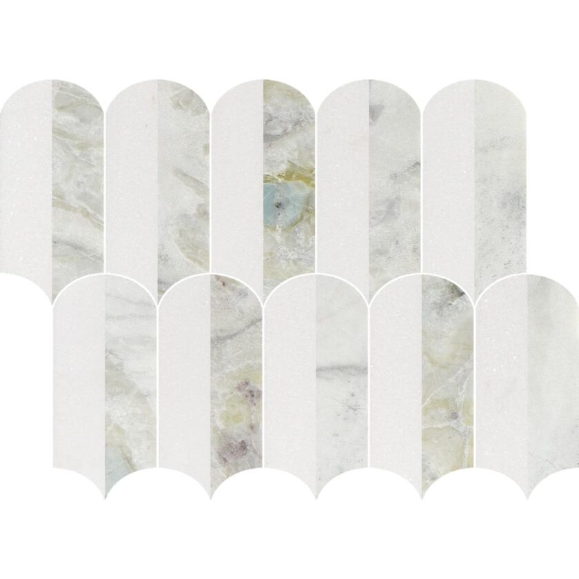 Coastline 2Tone Ocean Honed w/Polished Accents Marble Mosaic