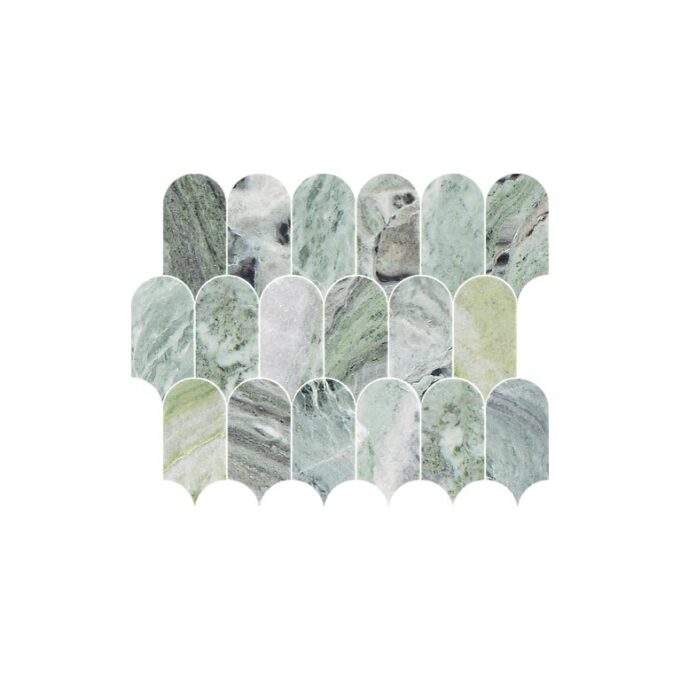 Coastline Oliva Verde Honed Marble Mosaic