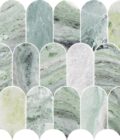 Coastline Oliva Verde Honed Marble Mosaic
