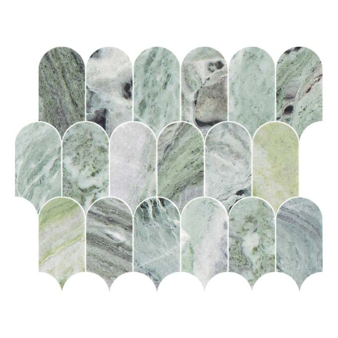 Coastline Oliva Verde Honed Marble Mosaic