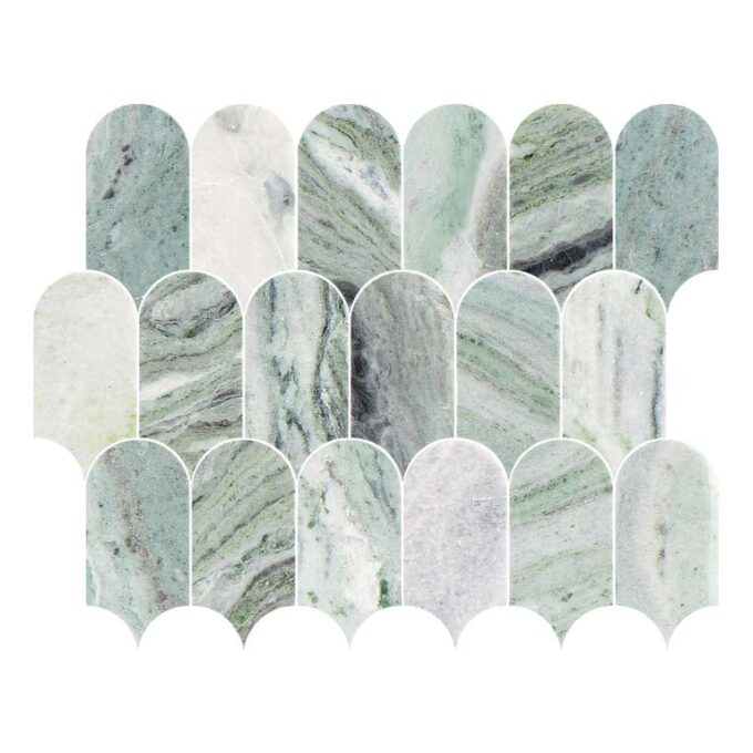 Coastline Oliva Verde Honed Marble Mosaic