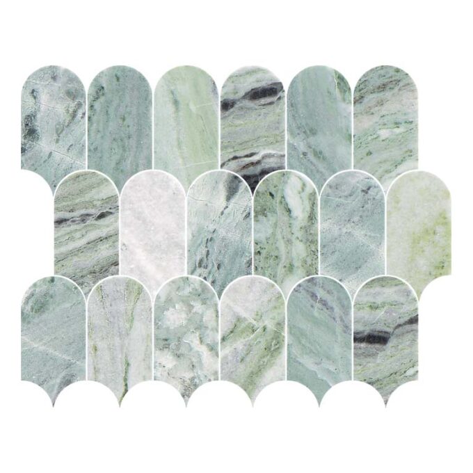 Coastline Oliva Verde Honed Marble Mosaic
