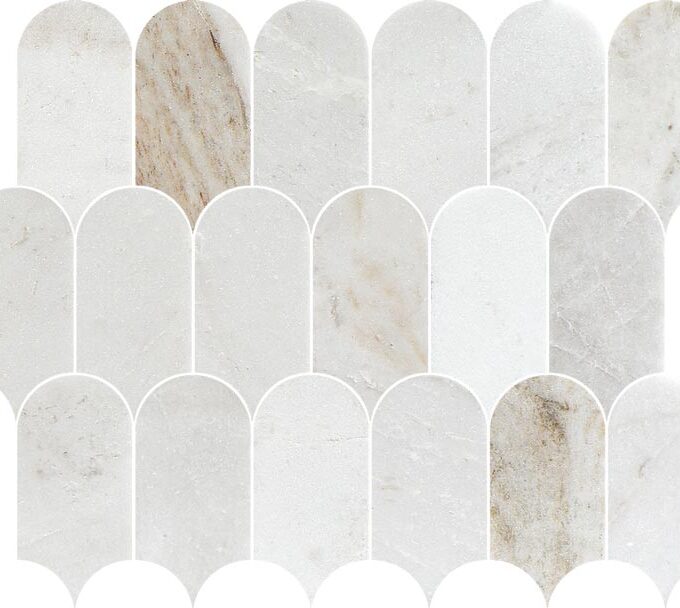 Coastline Valentino Bianco Honed Marble Mosaic