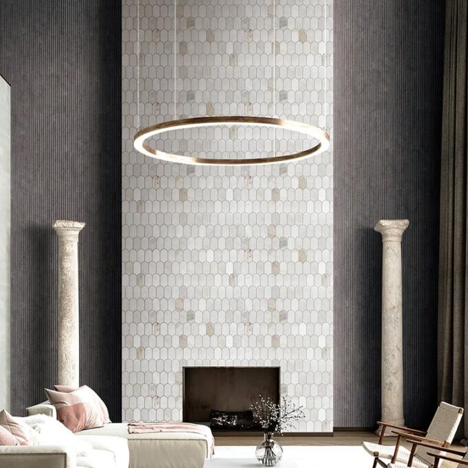 Coastline Valentino Bianco Honed Marble Mosaic