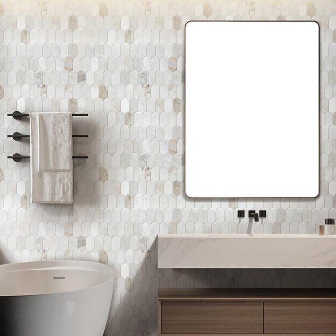 Coastline Valentino Bianco Honed Marble Mosaic
