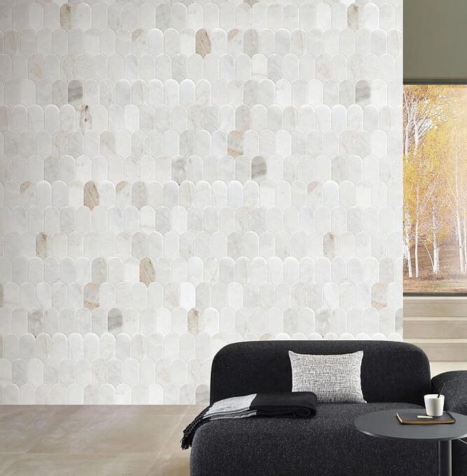 Coastline Valentino Bianco Honed Marble Mosaic