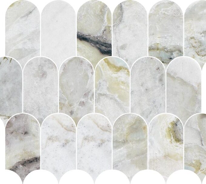 Coastline Versilia River Blu Honed Marble Mosaic