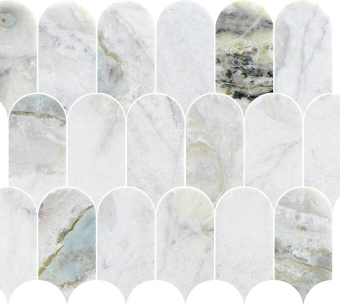 Coastline Versilia River Blu Honed Marble Mosaic