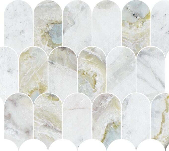 Coastline Versilia River Blu Honed Marble Mosaic