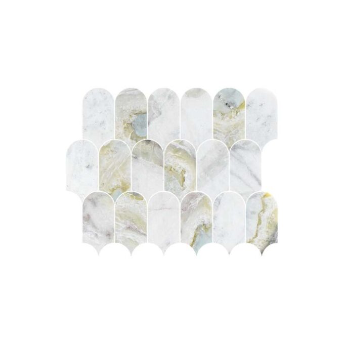 Coastline Versilia River Blu Honed Marble Mosaic