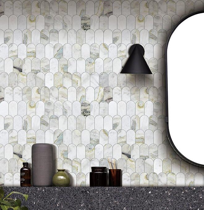 Coastline Versilia River Blu Honed Marble Mosaic