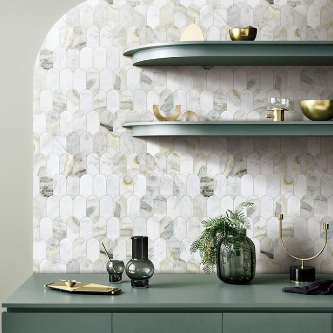 Coastline Versilia River Blu Honed Marble Mosaic