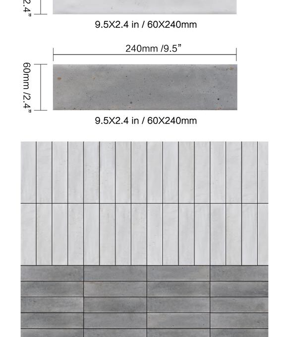 Atmosphere Mercury 2.4"x9.5" Glossy Porcelain Tile