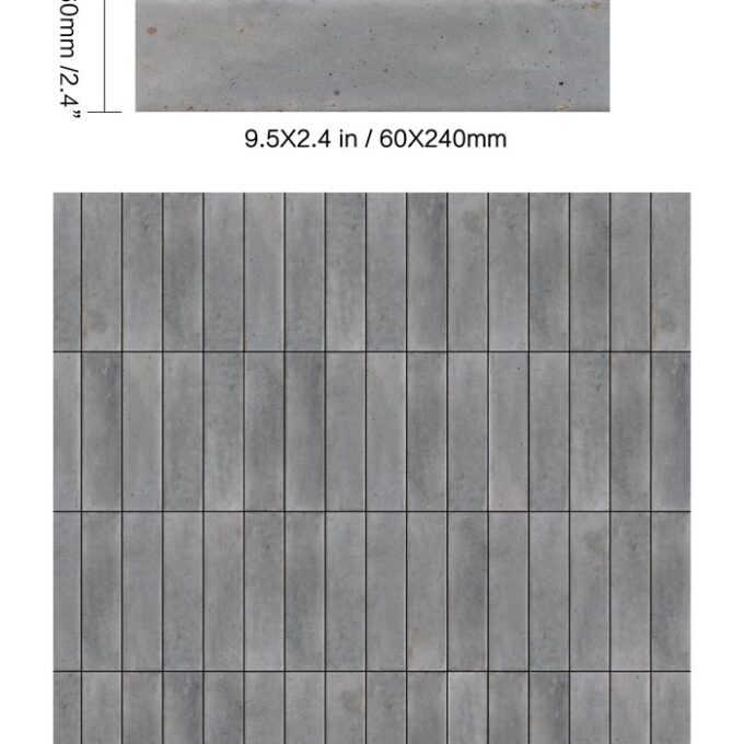 Atmosphere Mercury 2.4"x9.5" Glossy Porcelain Tile